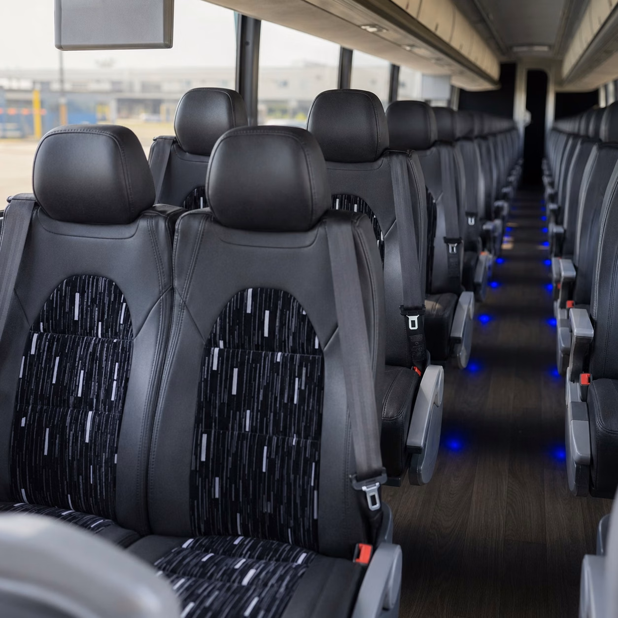 seattle charter bus rental interior